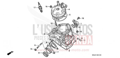CYLINDER/CYLINDER HEAD CR125RS de 1995